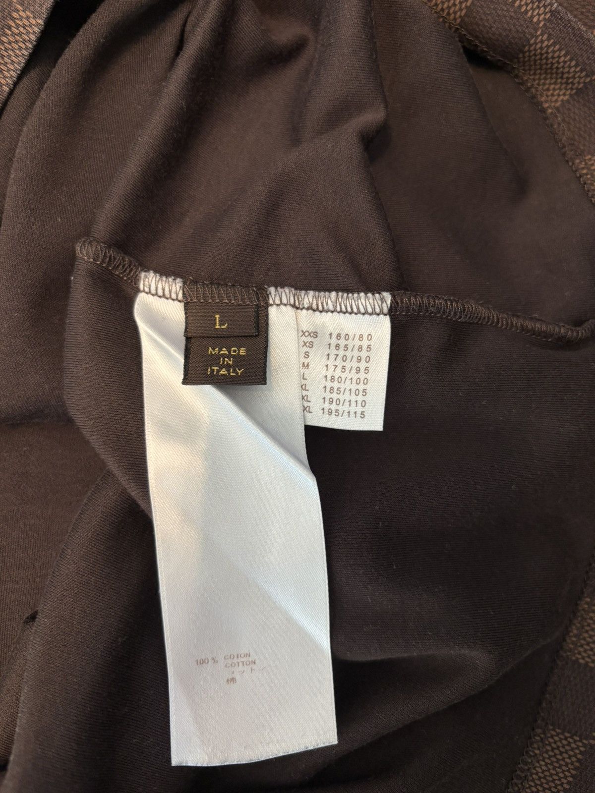 Louis Vuitton Louis Vuitton Brown Damier Print Long Sleeve T-Shirt Size US L / EU 52-54 / 3 - 6 Thumbnail