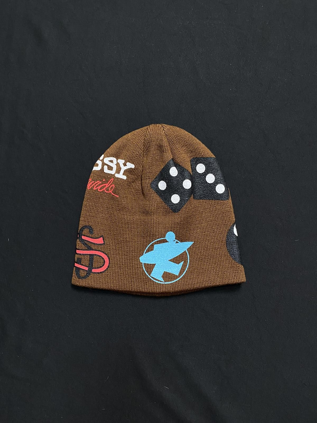 Stussy Rare Stussy Mixed Logo No Cuff Knit Skull Cap Brown Beanie Size ONE SIZE - 1 Thumbnail