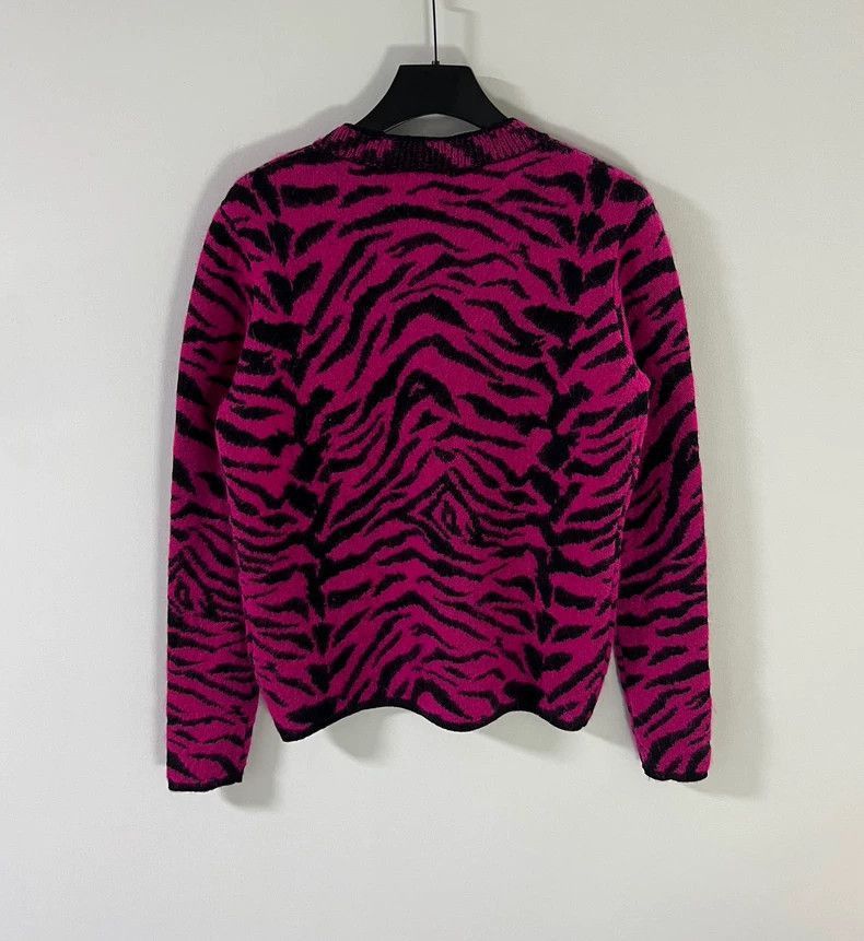 Saint Laurent Paris Saint Laurent Zebra Print Mohair Sweater- Size US M / EU 48-50 / 2 - 2 Thumbnail