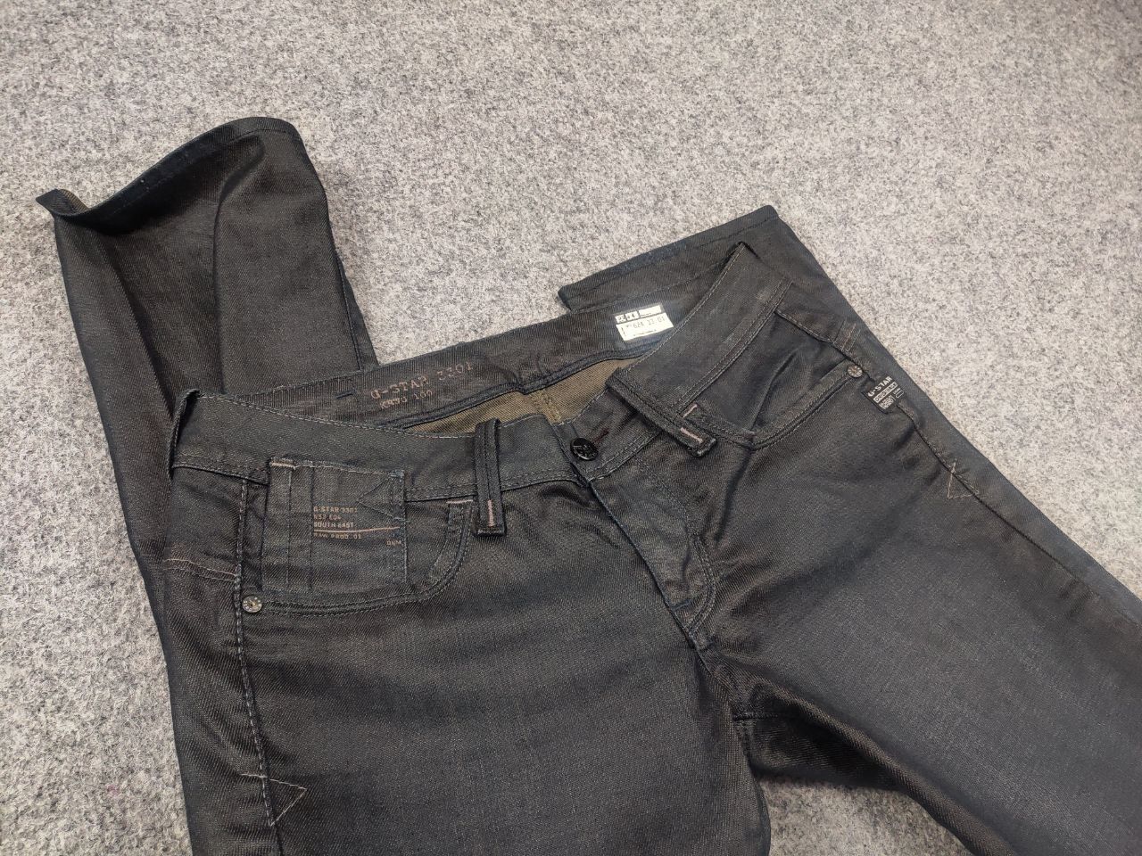 G-Star G Star Raw Elect Waxed Denim Low rise Jeans Y2K Style LGB Size 29" - 12 Thumbnail