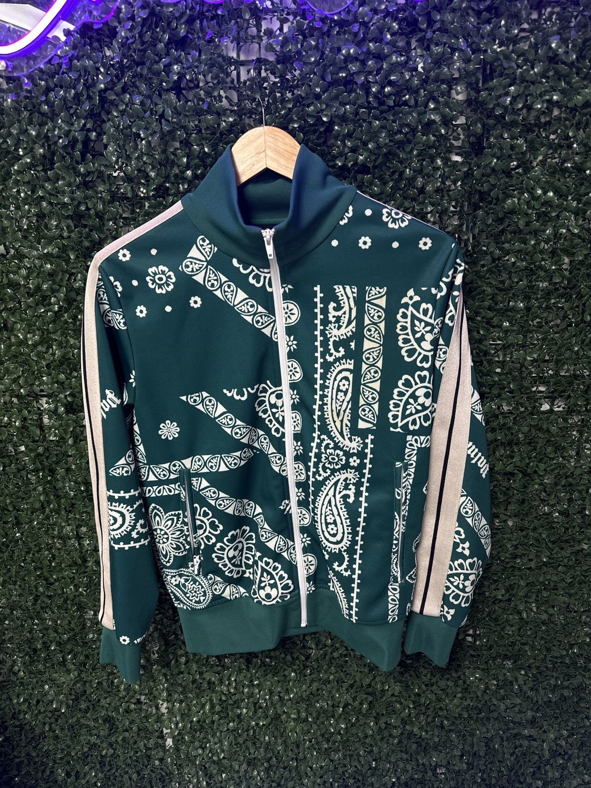 Palm Angels Palm Angels Track Jacket Green Paisley Size US S / EU 44-46 / 1 - 1 Thumbnail