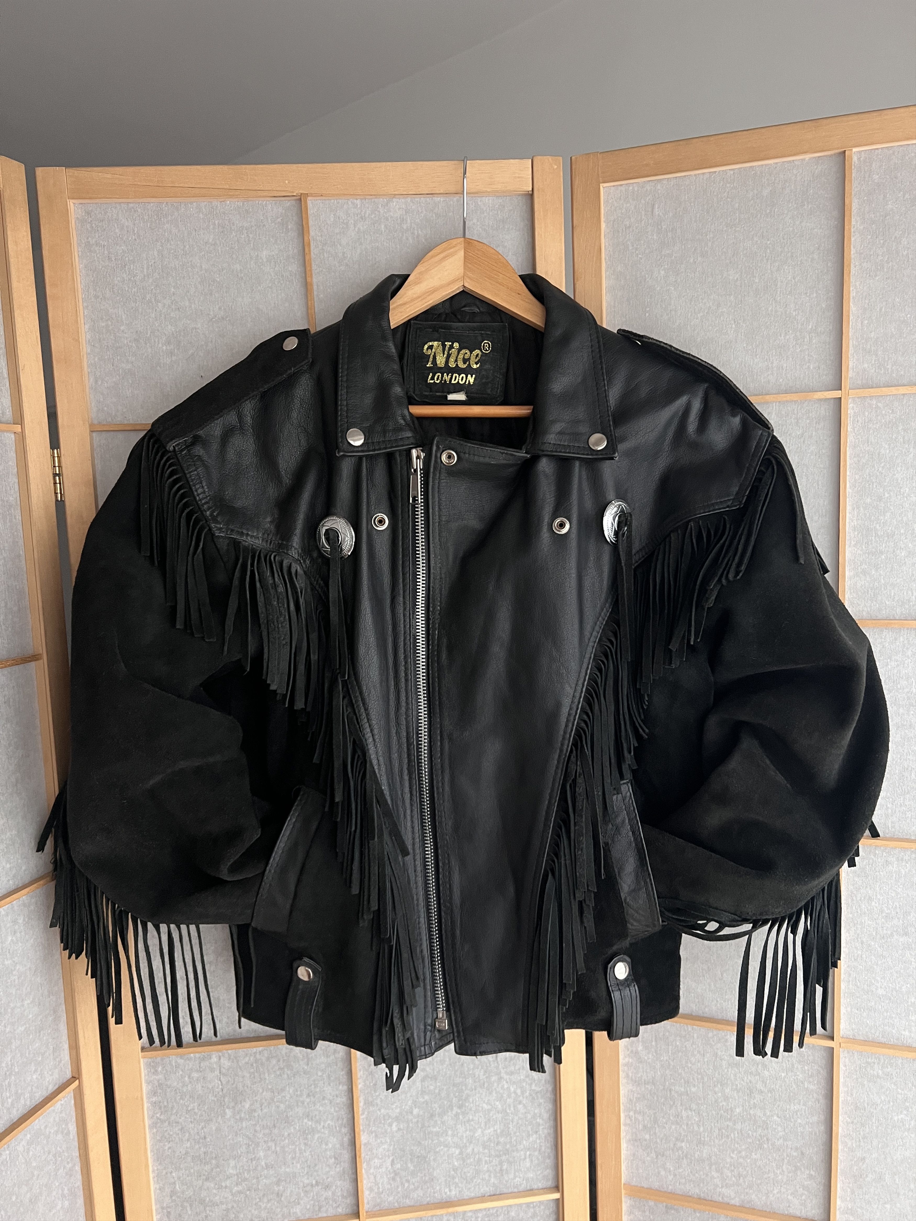 Other CRAZY Cowboy core vintage 90s cropped leather jacket bomber Size US L / EU 52-54 / 3 - 16 Thumbnail