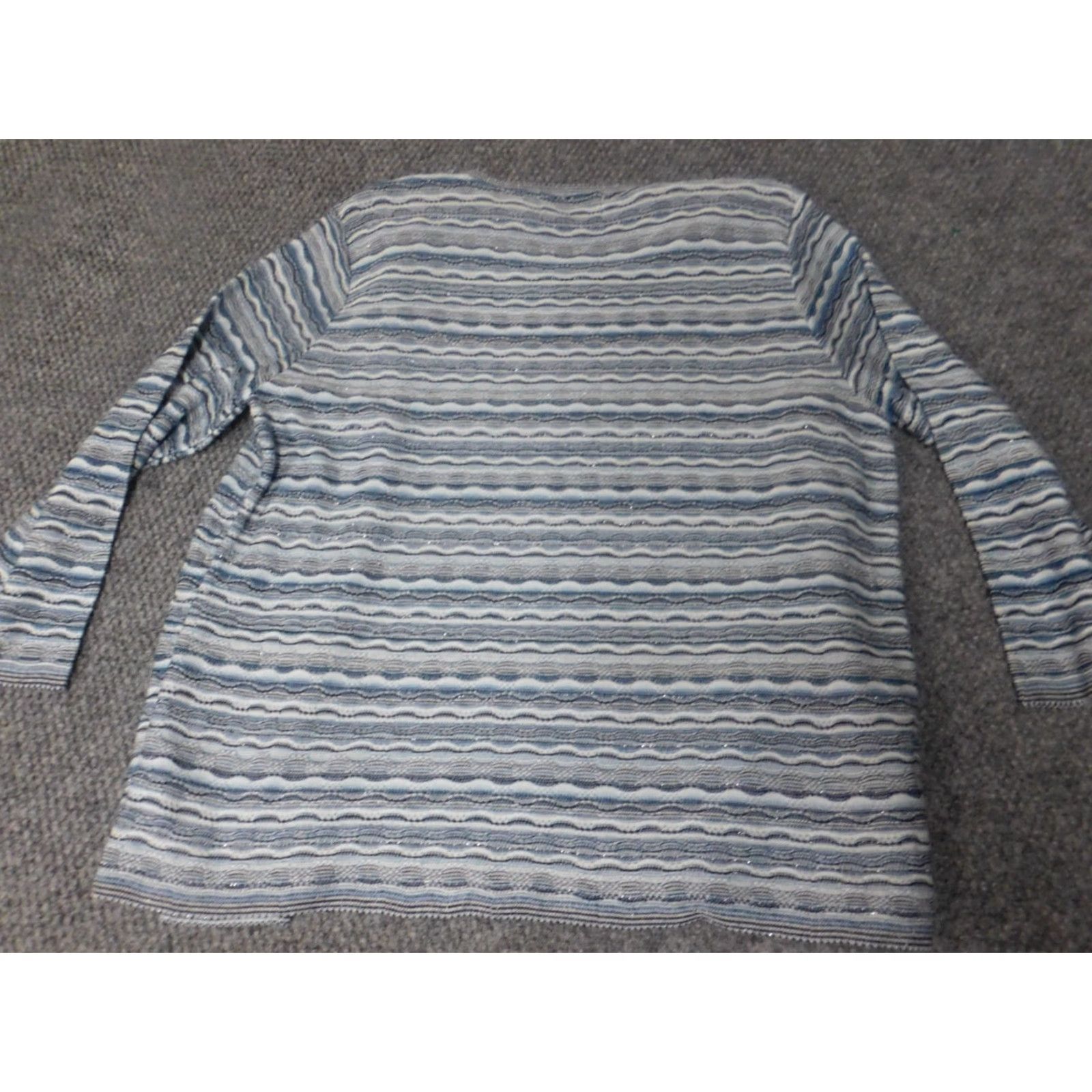 Vintage Alfred Dunner Womens Sweater Medium Blue Pullover Crew Neck Long Sleeve Cap Sleeve Acrylic Knit Stretch Button Casual Regular Modern American Knit Size M / US 6-8 / IT 42-44 - 6 Thumbnail