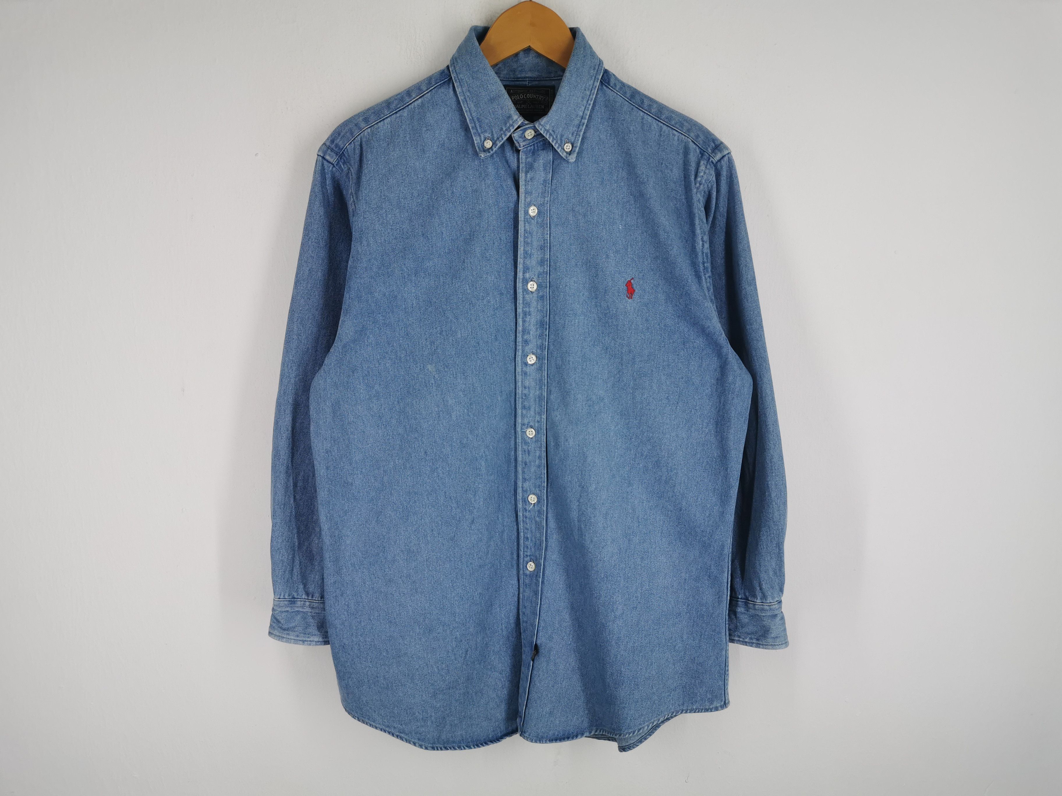 Polo Ralph Lauren Vintage 90s Polo Ralph Lauren Jeans Button Shirt Size M Size US M / EU 48-50 / 2 - 2 Thumbnail