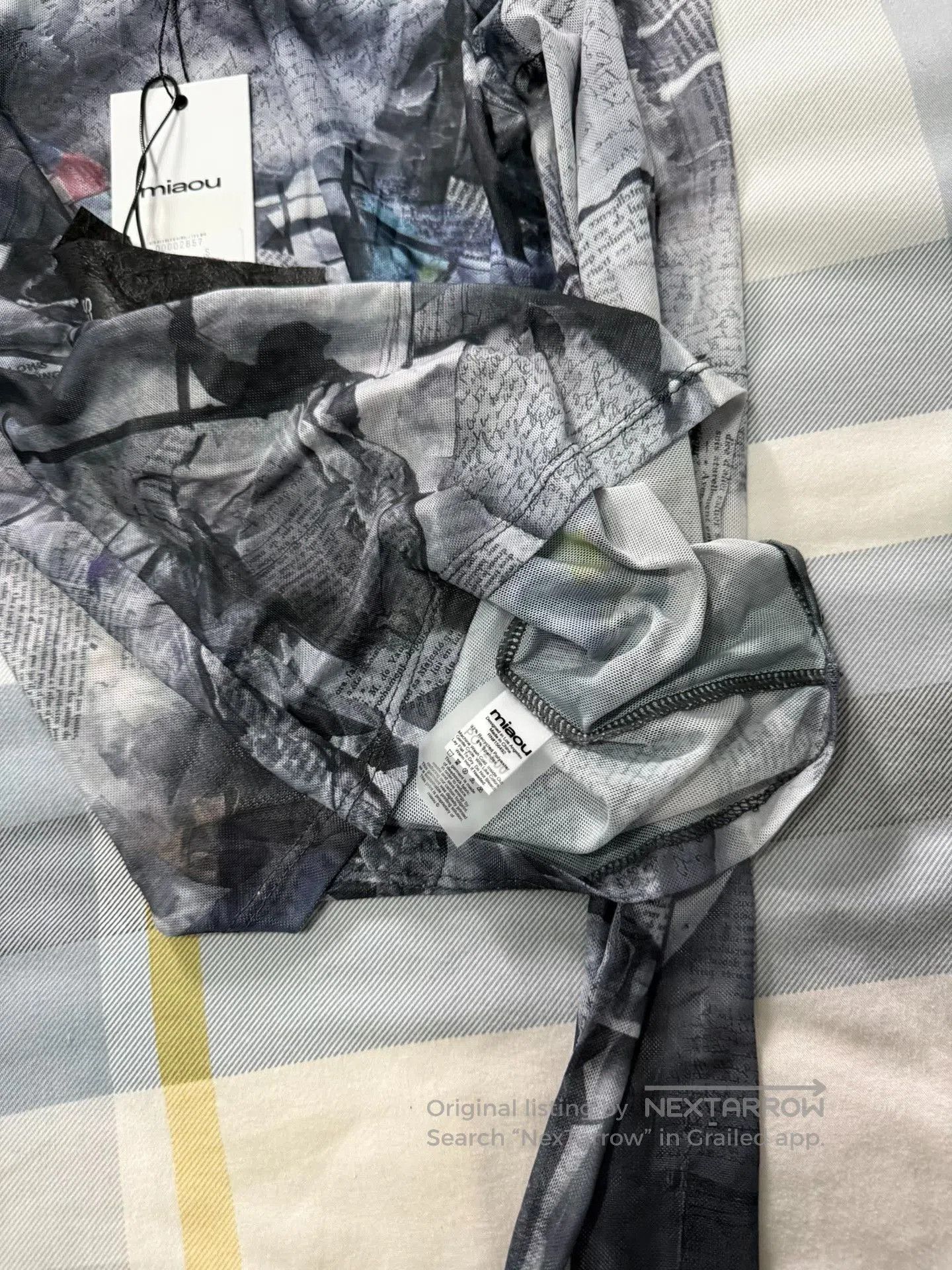 Japanese Brand Miaou Newspaper Print Slim Stretch T. Size M / US 6-8 / IT 42-44 - 2 Thumbnail