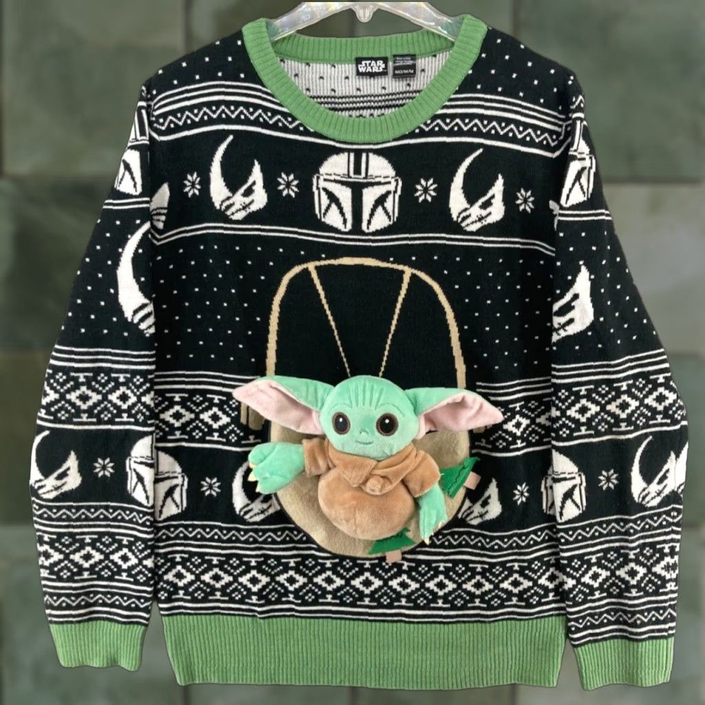 Star Wars Star Wars Mens Ugly Christmas Sweater Medium Grogu Mandelorian Size US M / EU 48-50 / 2 - 1 Thumbnail