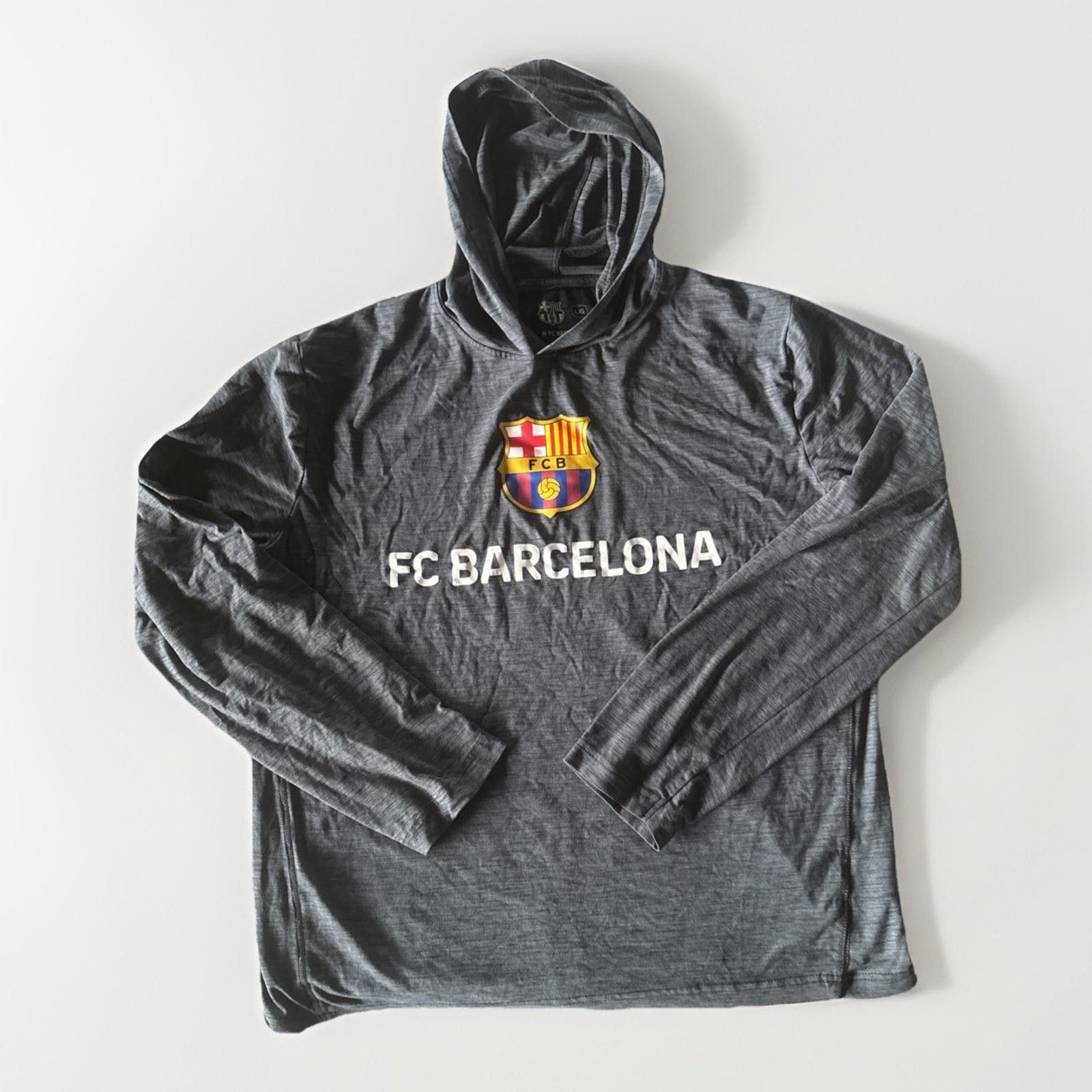 Designer Barcelona Sweater Men Large Gray Soccer FCB Barca Sweatshirt Size ONE SIZE - 1 Thumbnail