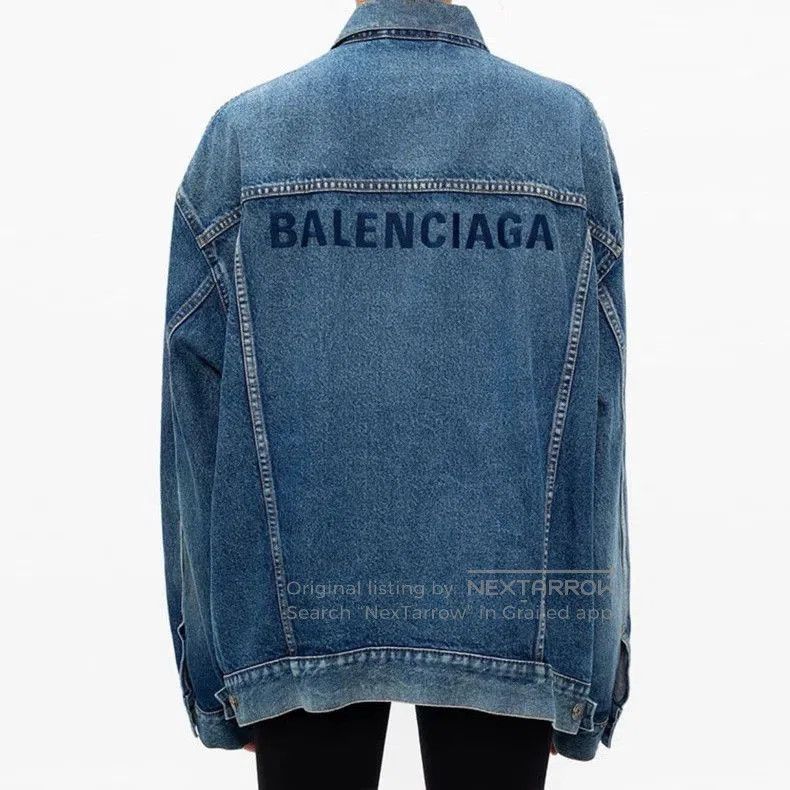 Balenciaga Balenciaga Denim Jacket with Embroidery. Size US XXS / EU 40 - 6 Thumbnail