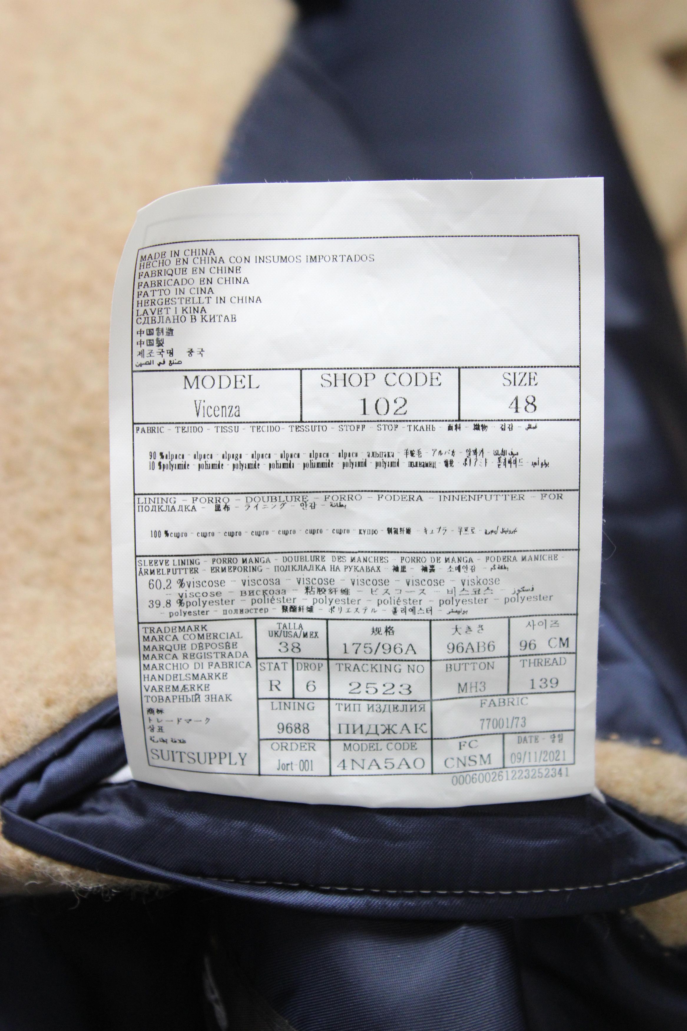 Suitsupply SUITSUPPLY Jort Vicenza Coat Men's UK 38 Alpaca Blend Size US M / EU 48-50 / 2 - 9 Thumbnail