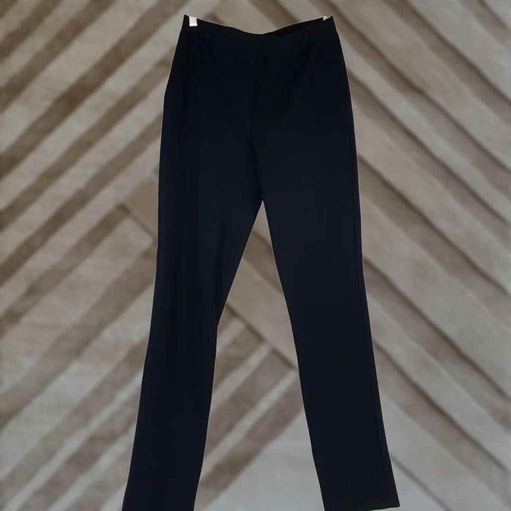 Quince QUINCE - WOMEN'S TALL PANTS - BLACK RAYON BLEND STRETCH ELASTIC WAIST Size 32" / US 10 / IT 46 - 1 Thumbnail