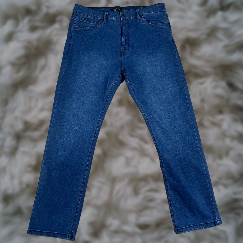 Vintage Urban Star Premium Jeans Mens 38Wx30L Stretch Straight Leg Blue Wash Denim Pants Size US 38 / EU 54 - 1 Thumbnail