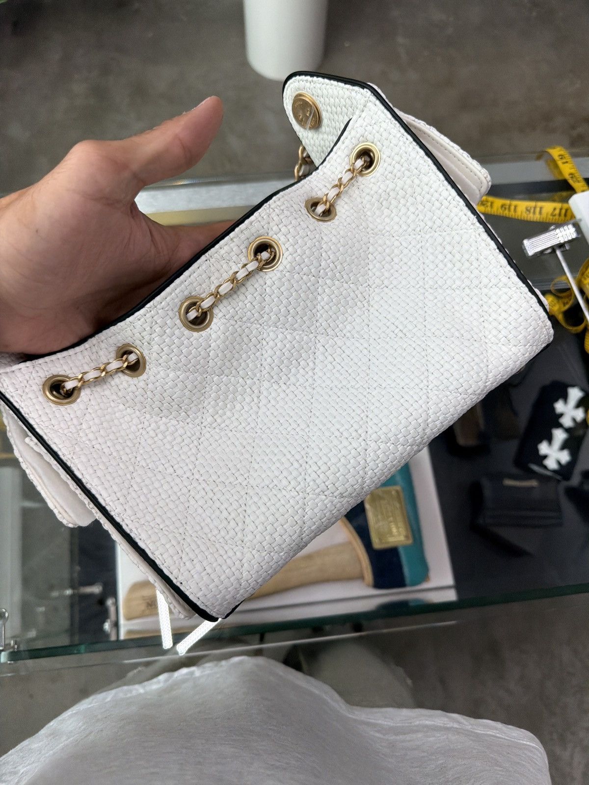 Chanel Chanel 25 Mini Raffia White Hobo bag Size ONE SIZE - 7 Thumbnail