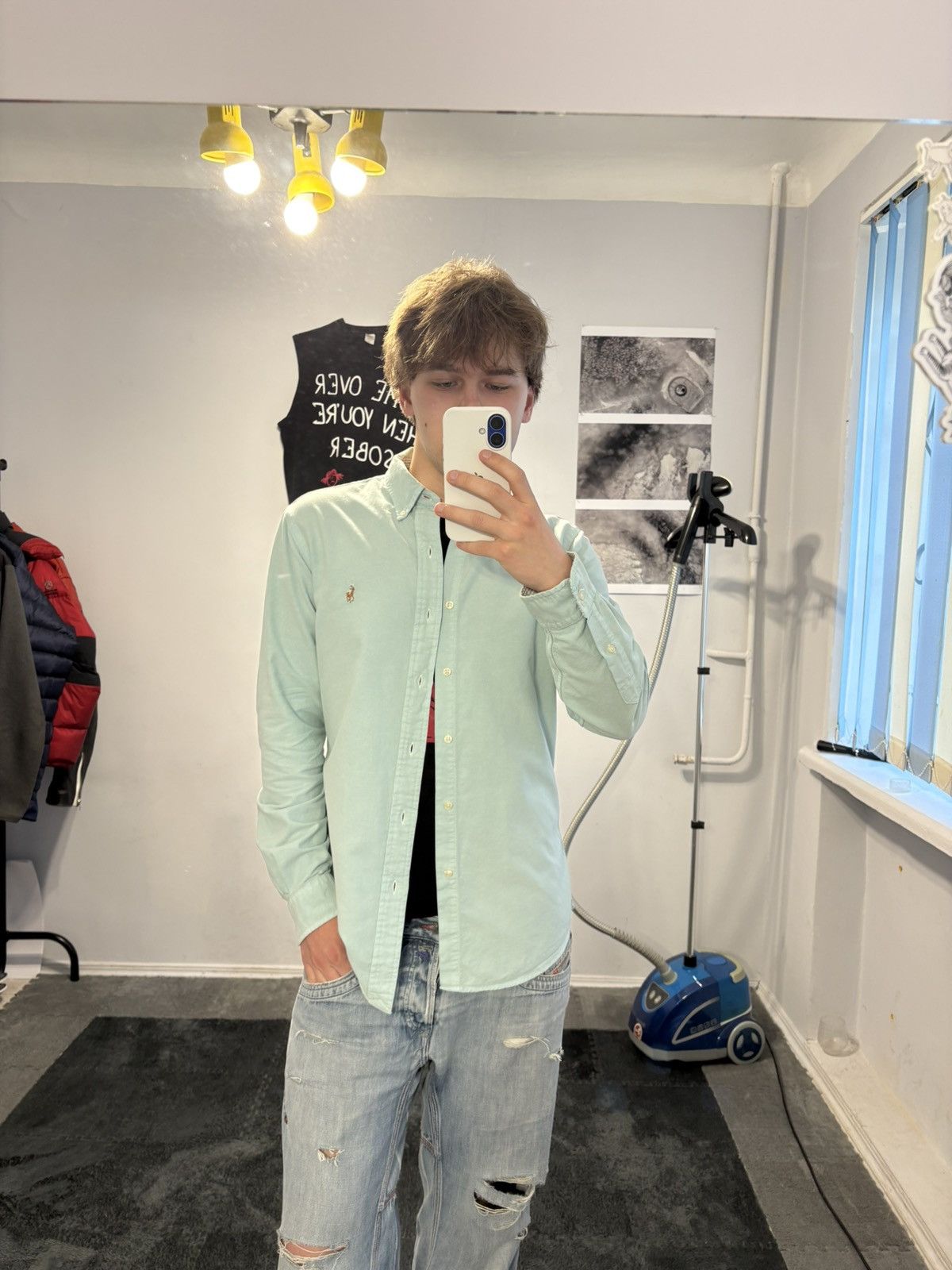 Polo Ralph Lauren Polo Ralph Lauren Basic Mint Green Classic Shirt Size US M / EU 48-50 / 2 - 2 Thumbnail