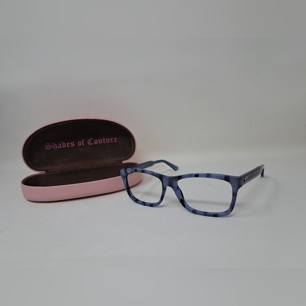 Gucci Gucci Eye Glasses Frames Blue Black Italy Rectangle GG 3765 Size ONE SIZE - 1 Thumbnail
