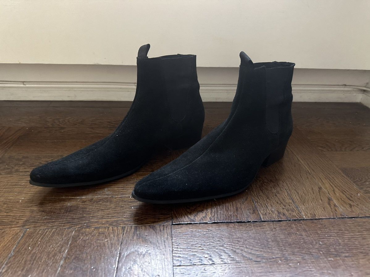 Other Made in UK Black Suede Winklepickers - Mod Beatle Boot 9 Size US 9 / EU 42 - 3 Thumbnail
