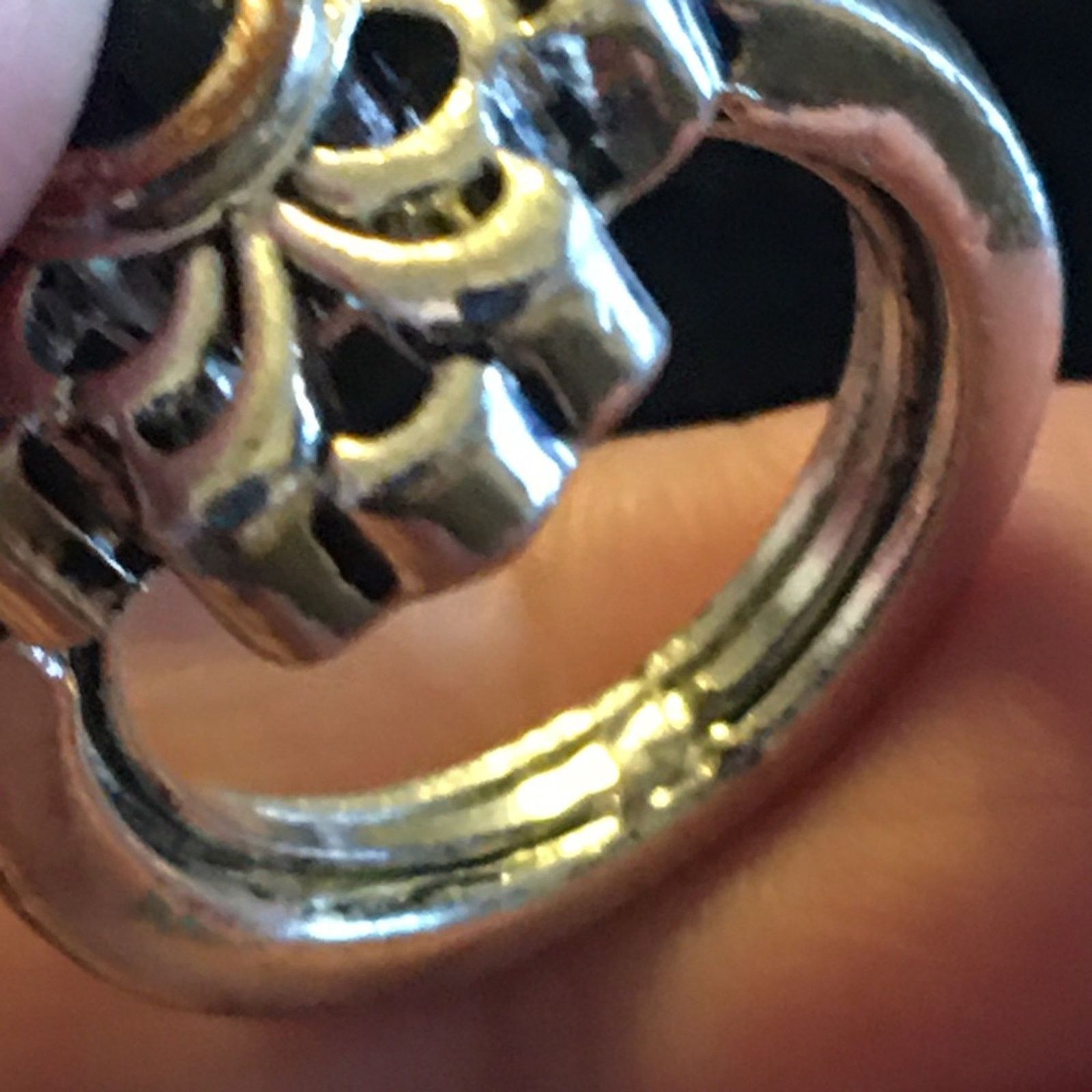 Vintage Ladies vintage silver plated filigree design ring Size ONE SIZE - 8 Thumbnail