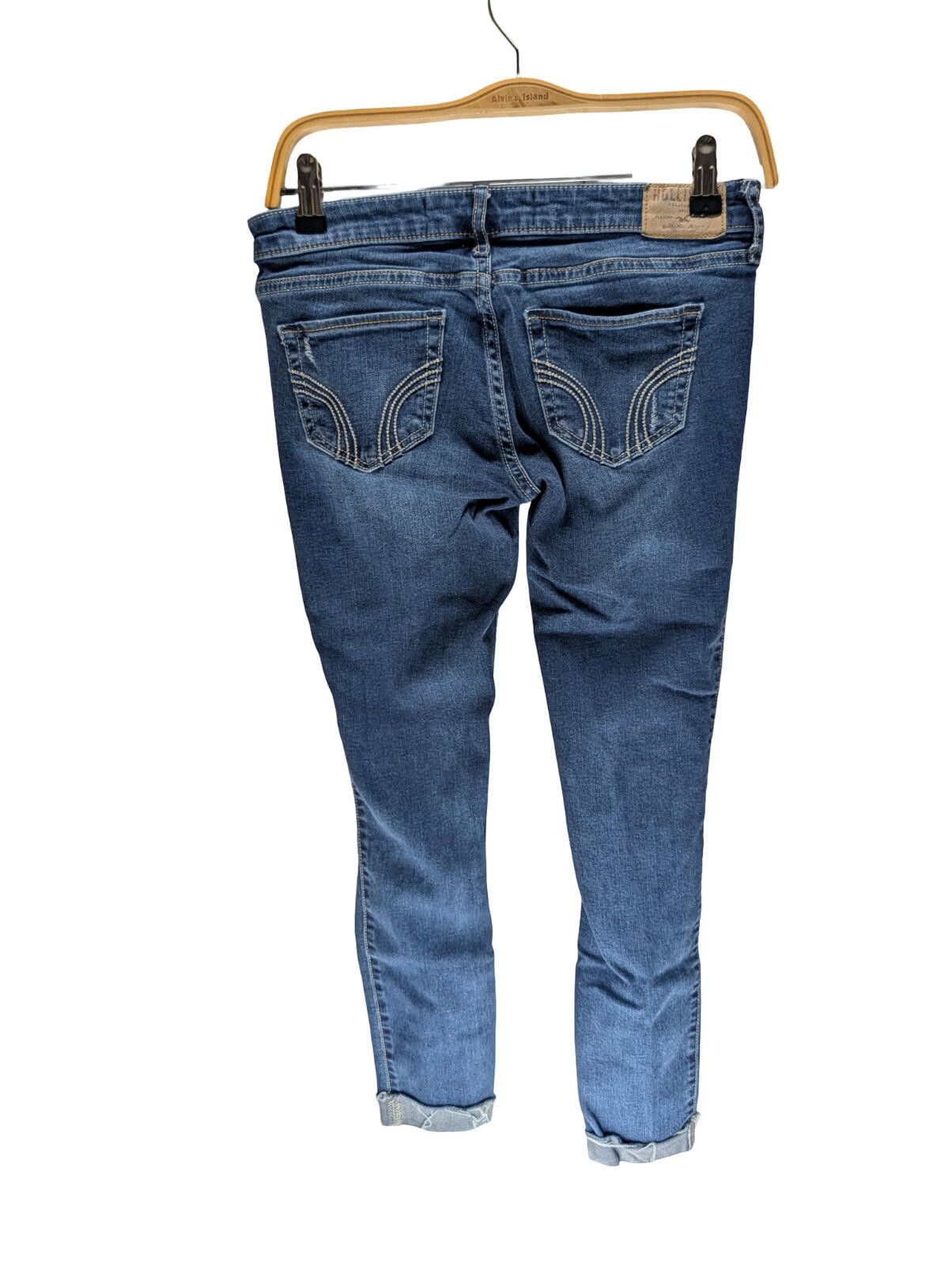 Hollister Hollister Crop Skinny Jeans Size 0 Distressed Cuffed Hem Size 25" / US 0 / IT 36 - 4 Thumbnail