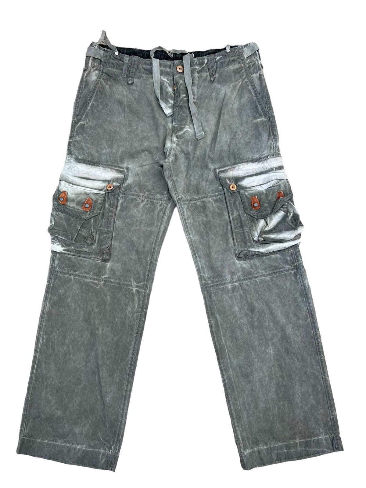 Vintage RARE Baggy Parachute Cargo Waxed Trouser Pant Size US 36 / EU 52 - 1 Thumbnail