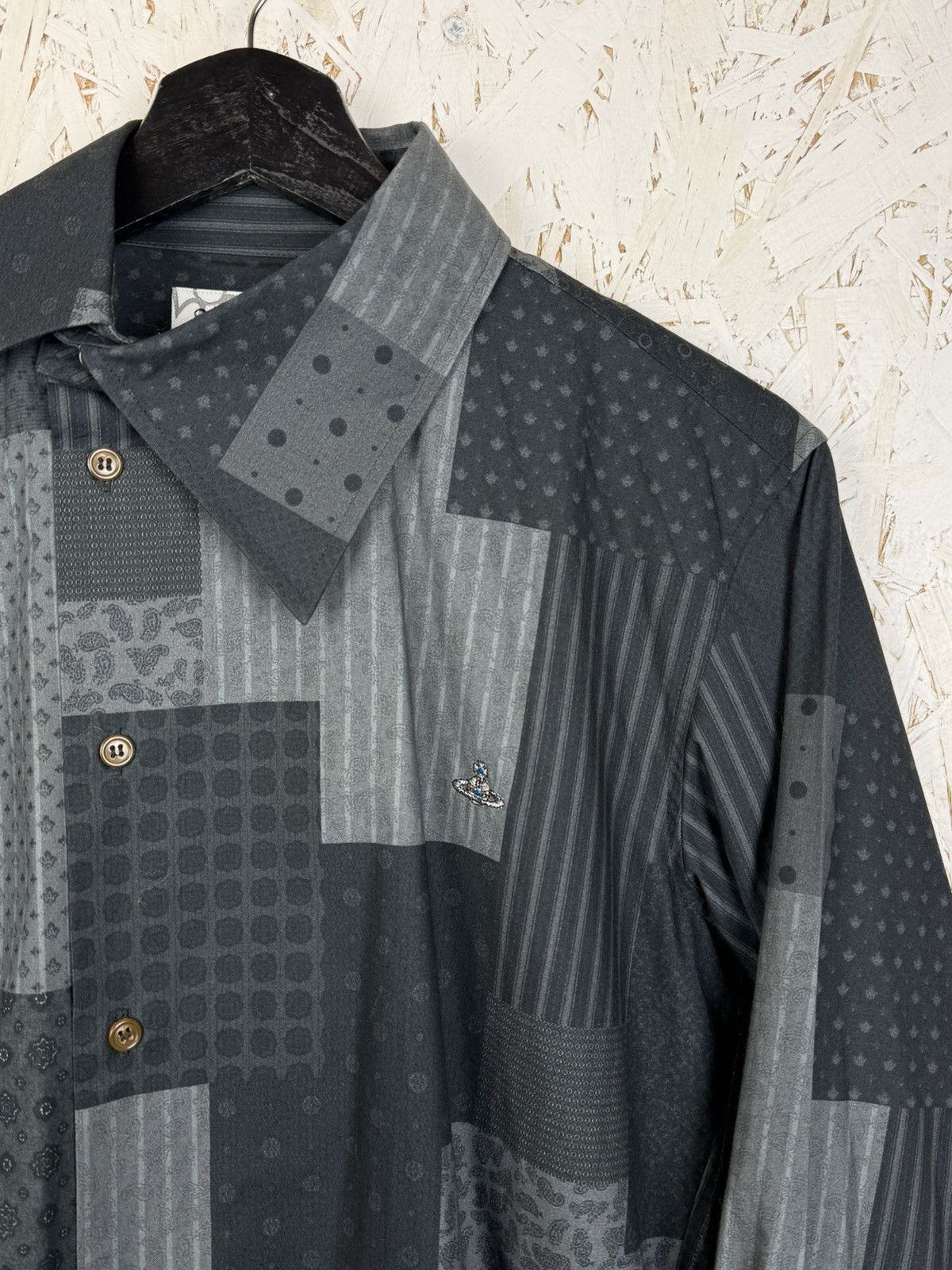 Vivienne Westwood Vivienne Westwood Man Assymetric Collar Patchwork Shirt 44 Size US S / EU 44-46 / 1 - 2 Thumbnail