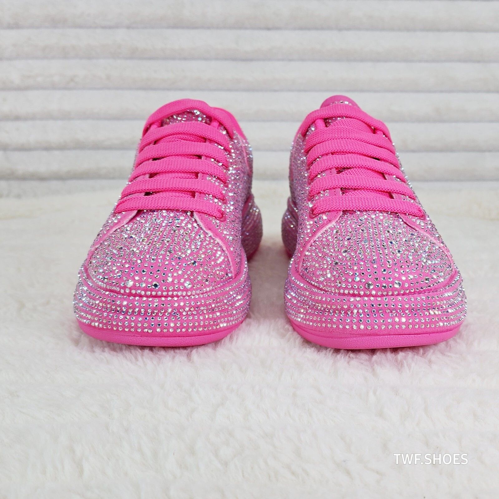 Other Dazzle Cush Bright Hot Pink Rhinestone Comfy Platform Sneake Size US 6 / IT 36 - 5 Thumbnail