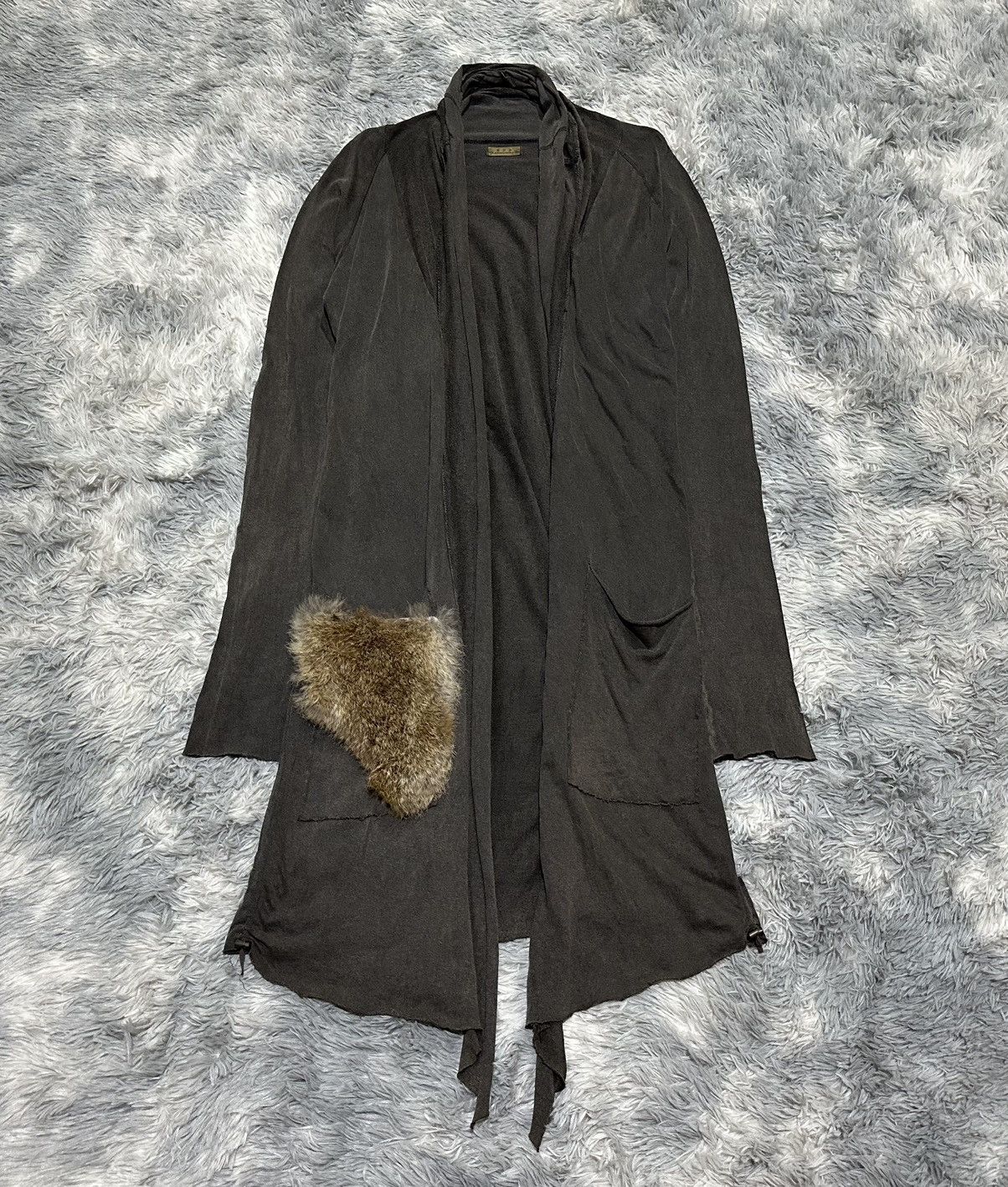 GOA 🔥Y2K Archived Goa Fur Pocket Long Cardigan Shawl Collar Size US XL / EU 56 / 4 - 4 Thumbnail
