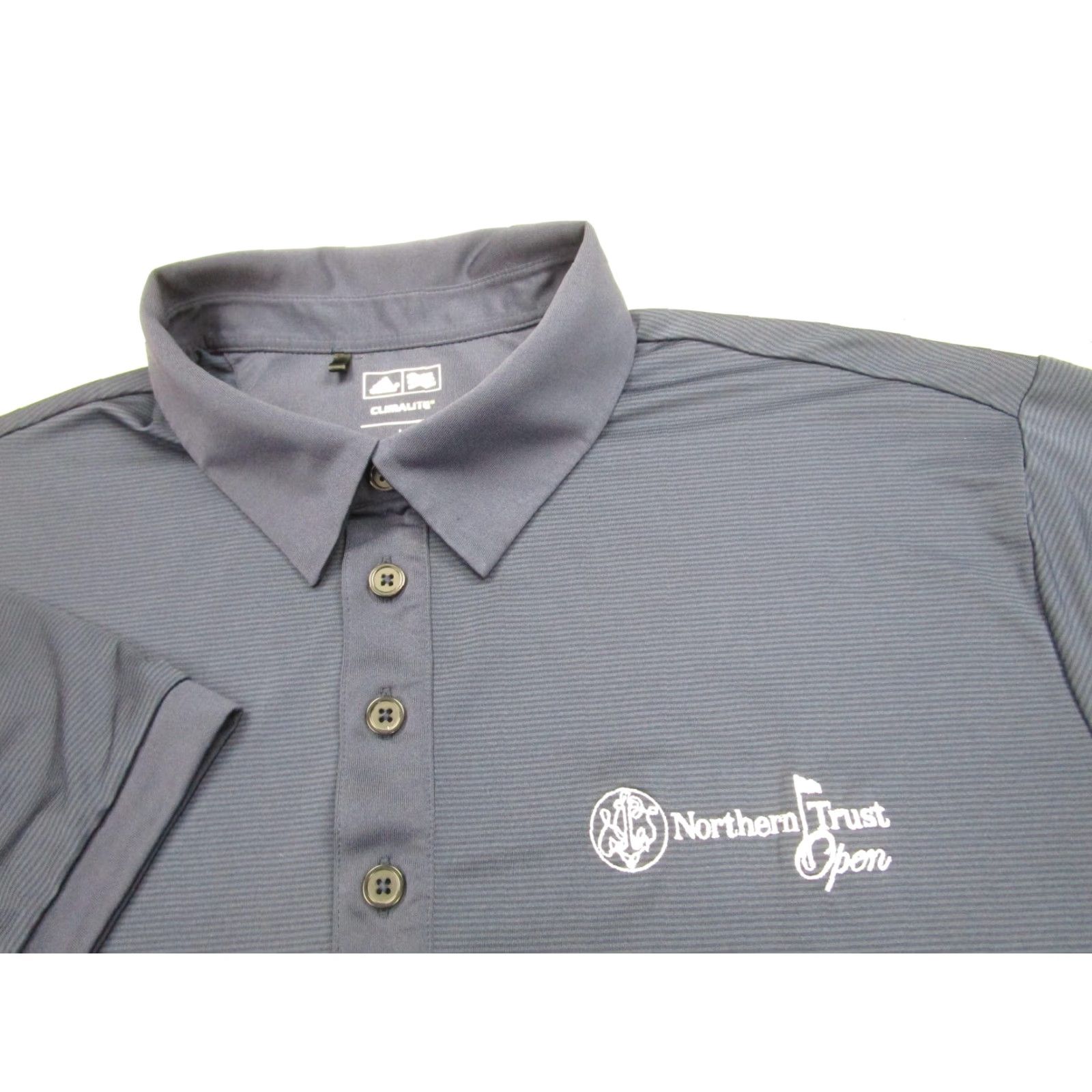 Adidas VINTAGE? (No) — start with: Adidas Golf Polo Shirt Mens Large Navy Climalite Northern Trust Open Golf Size US L / EU 52-54 / 3 - 3 Thumbnail