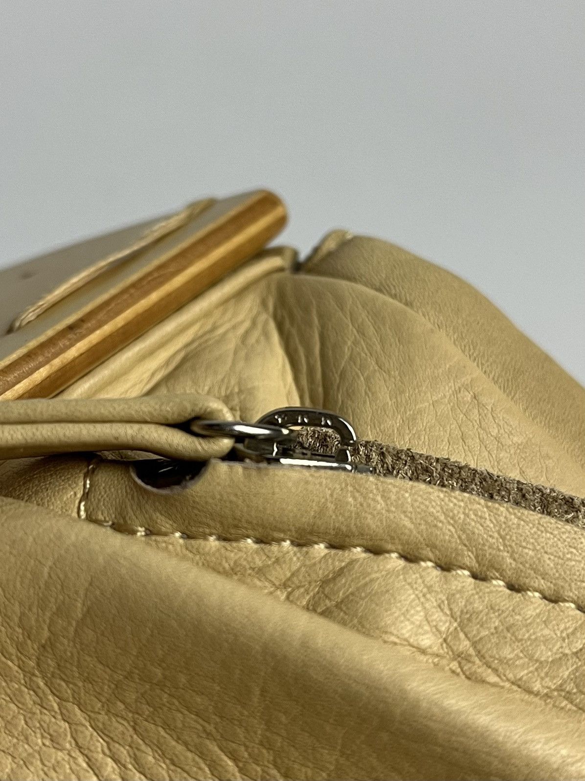 Jean Paul Gaultier 2000’s Jean Paul Gaultier Dragon Engraved Wood Frame Handbag Size ONE SIZE - 16 Thumbnail