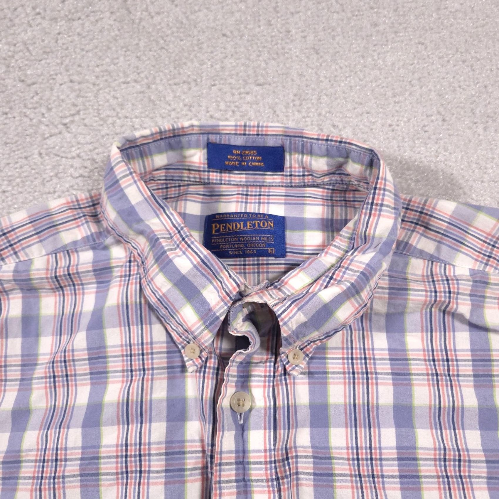 Pendleton Pendleton Shirt Mens Large Blue Plaid Short Sleeve Button-Down Casual Summer Size US L / EU 52-54 / 3 - 4 Thumbnail