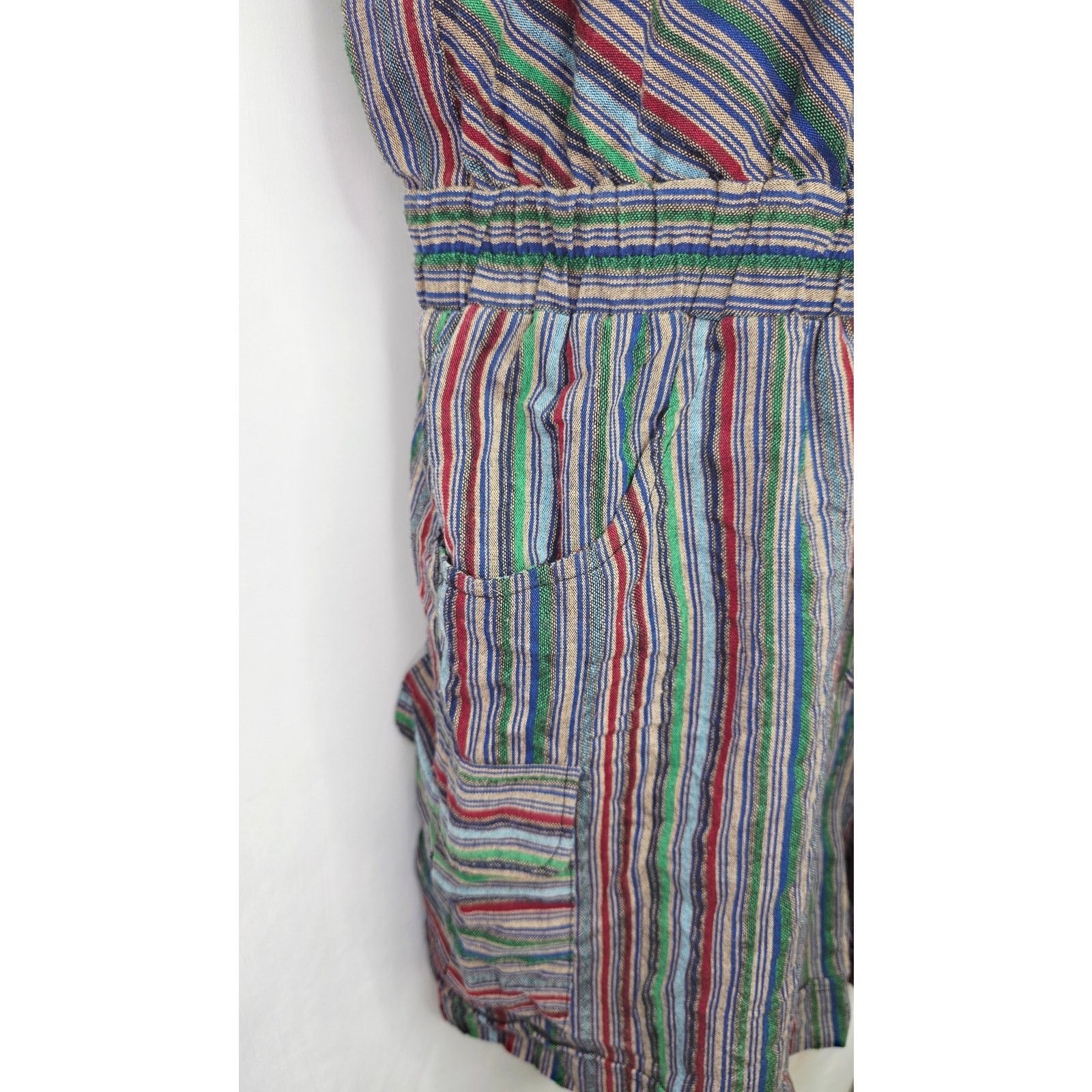 Other Wild Fable Striped Boho Romper Festival Summer Cottagecore Size L / US 10 / IT 46 - 7 Thumbnail