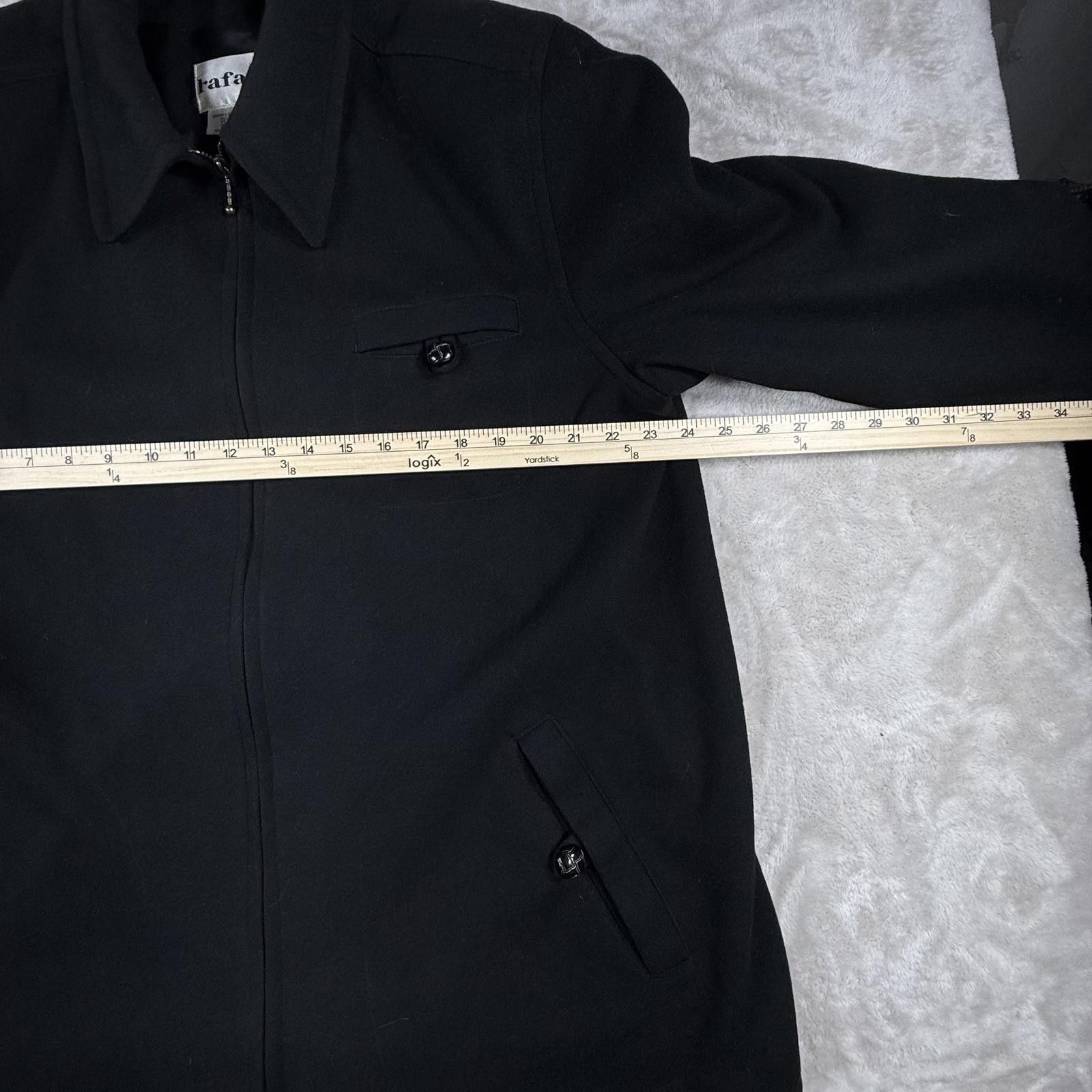 Other Rafael Jacket Women's 16 Black 100% Wool Full Zip Size US L / EU 52-54 / 3 - 8 Thumbnail