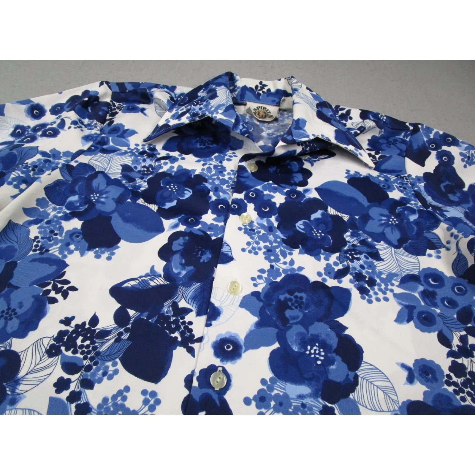 ESPIRIT VINTAGE Spirit Of California Shirt Mens Medium Blue Button Up Long Sleeve 70s Size US M / EU 48-50 / 2 - 2 Thumbnail