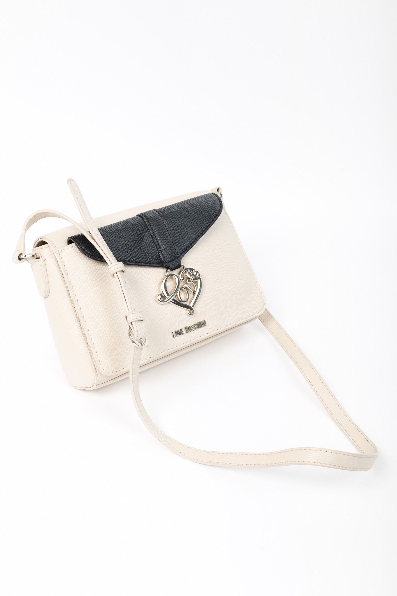 Love Moschino Love Moschino Cream Vegan-Leather Heart-Logo Shoulder Bag Size ONE SIZE - 6 Thumbnail