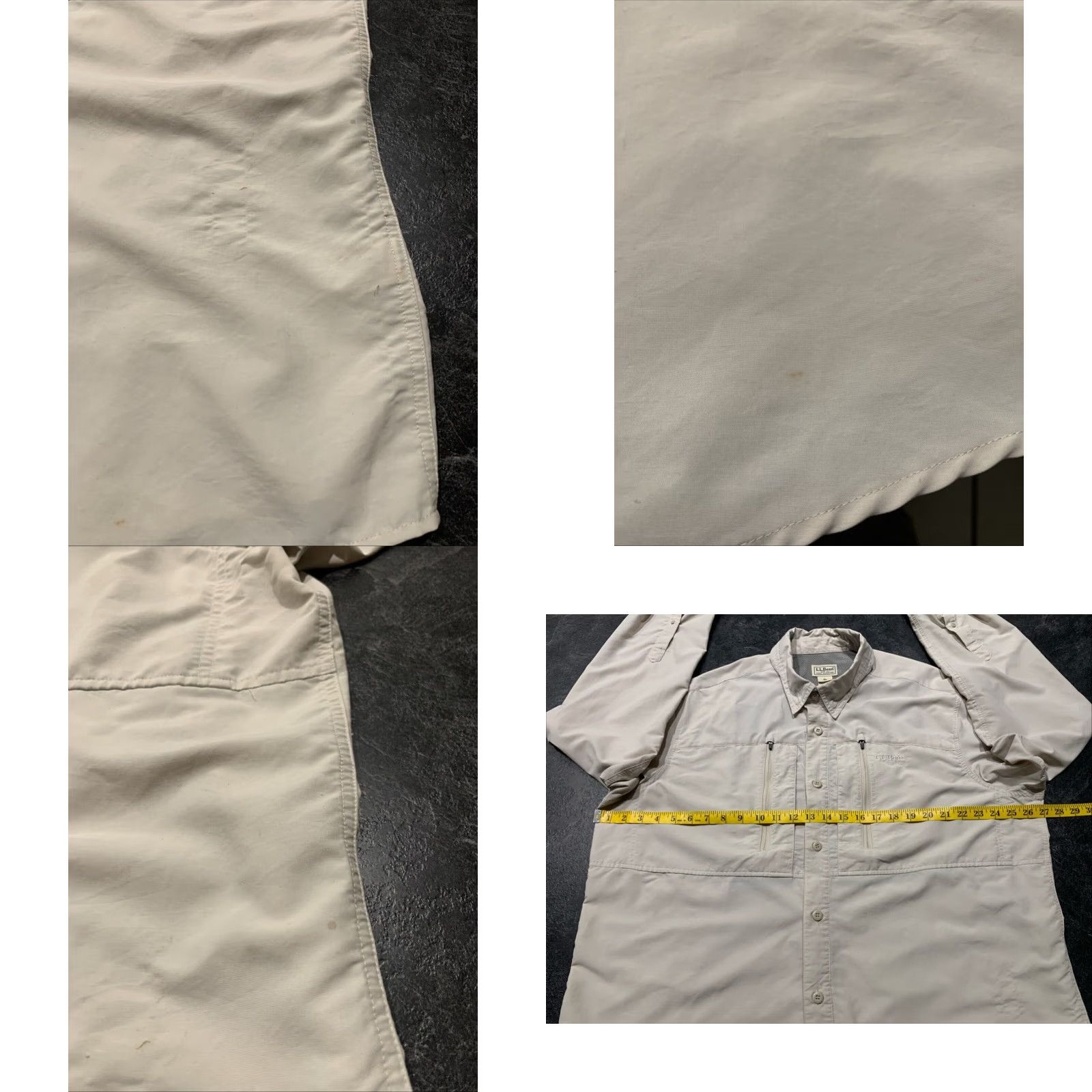 Vintage LL BEAN Button Up Shirt Mens XL Beige Long Sleeve Outdoor Button Down Collar Nylon Poly Blend Size US XL / EU 56 / 4 - 8 Thumbnail