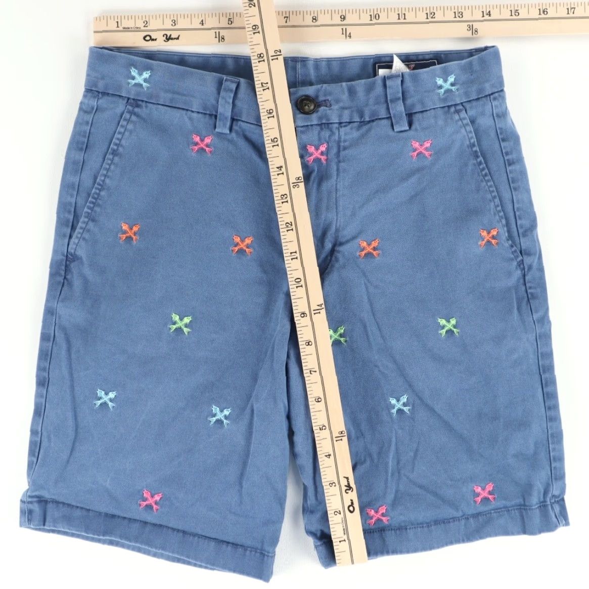 Vineyard Vines Vineyard Vines Fish Bone Embroidered Cotton Khaki Chino Shorts Blue Men's 28 Size US 28 / EU 44 - 3 Thumbnail