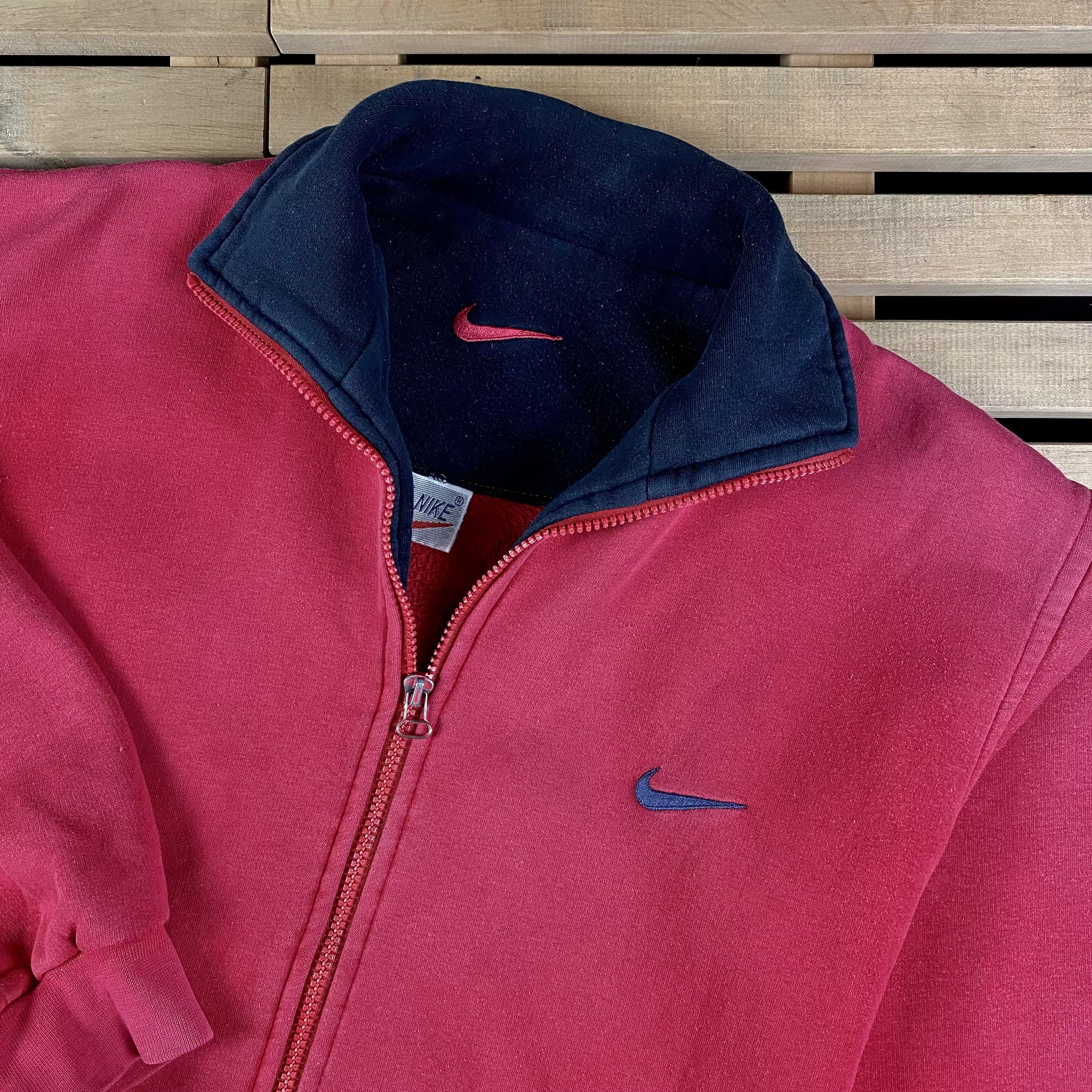 Nike × Vintage Mens Sweatshirt Bomber Full Zip Nike Vintage Size L Size US L / EU 52-54 / 3 - 2 Thumbnail