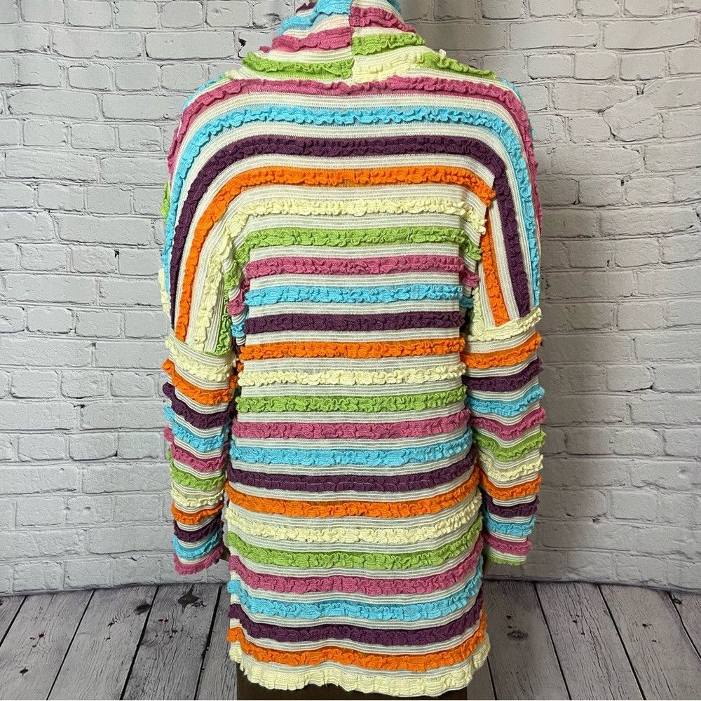 Other New Zano Basic Multicolor Stripes Ruffles High Neck Sweater Size M / US 6-8 / IT 42-44 - 4 Thumbnail