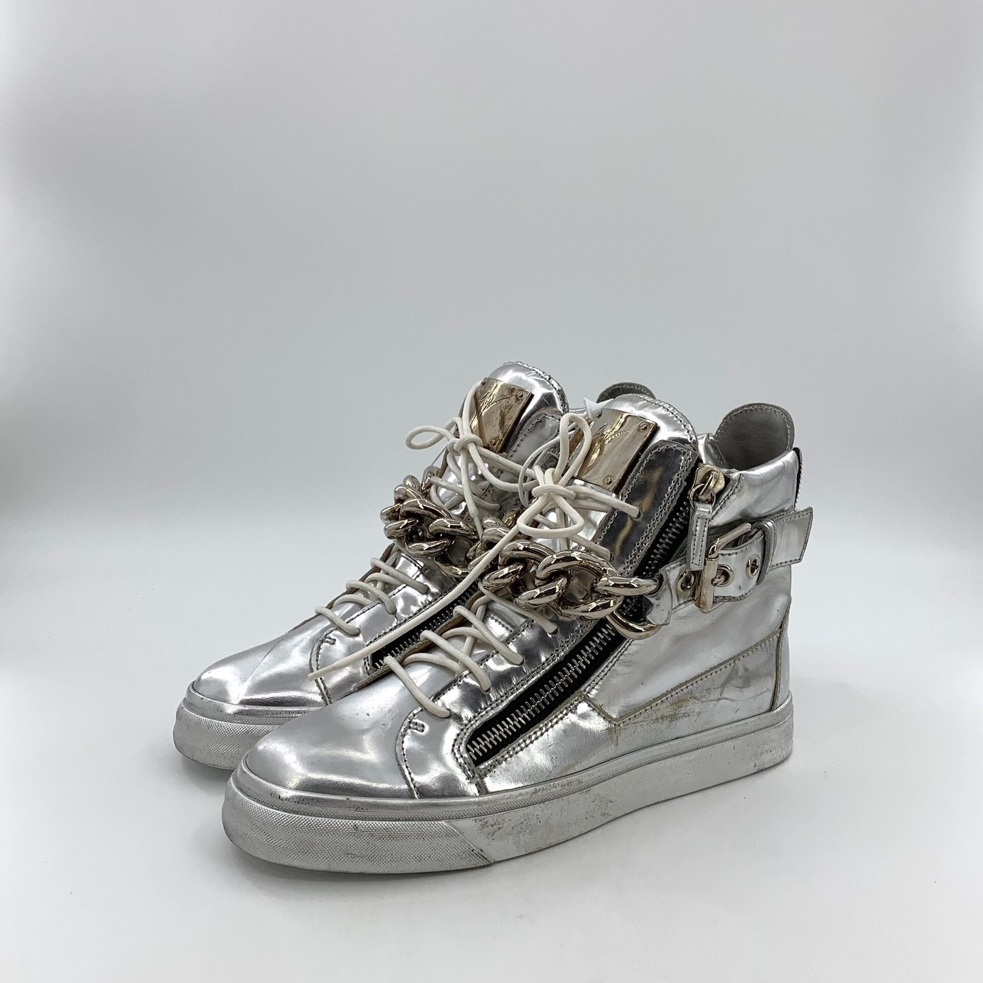 Giuseppe Zanotti Giuseppe Zanotti Silver Hitop Sneakers 41 Men Size US 8.5 / EU 41-42 - 1 Thumbnail