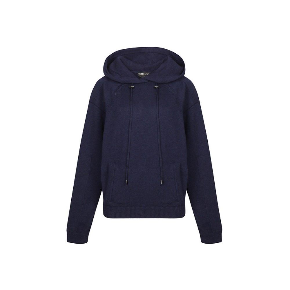 Tom Ford o1loc1c0924 FLK008 Cashmere Hoodie in Dark Blue Size XS / US 0-2 / IT 36-38 - 1 Thumbnail