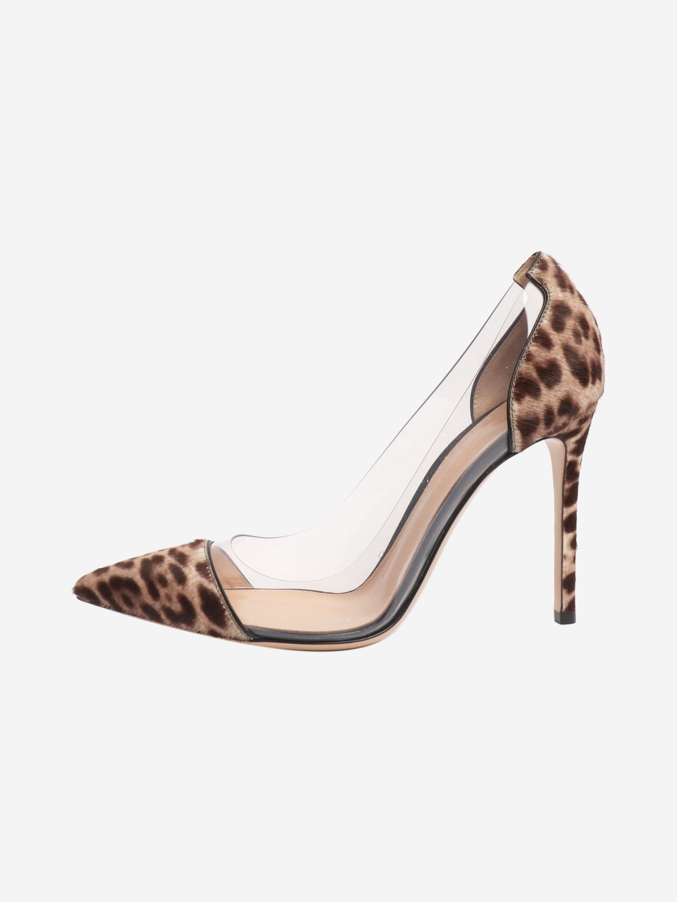 Gianvito Rossi Brown pony hair leopard PVC heels - EU 37.5 (UK 4.5) Size US 6 / IT 36 - 1 Thumbnail