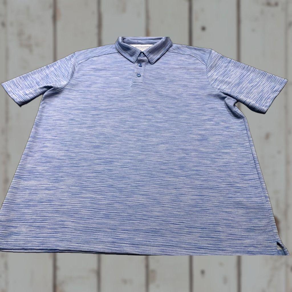 Johnston & Murphy Johnston & Murphy Mens Polo Shirt Large Blue Performance Golf Stretch Activewear Casual Sports Size US L / EU 52-54 / 3 - 1 Thumbnail