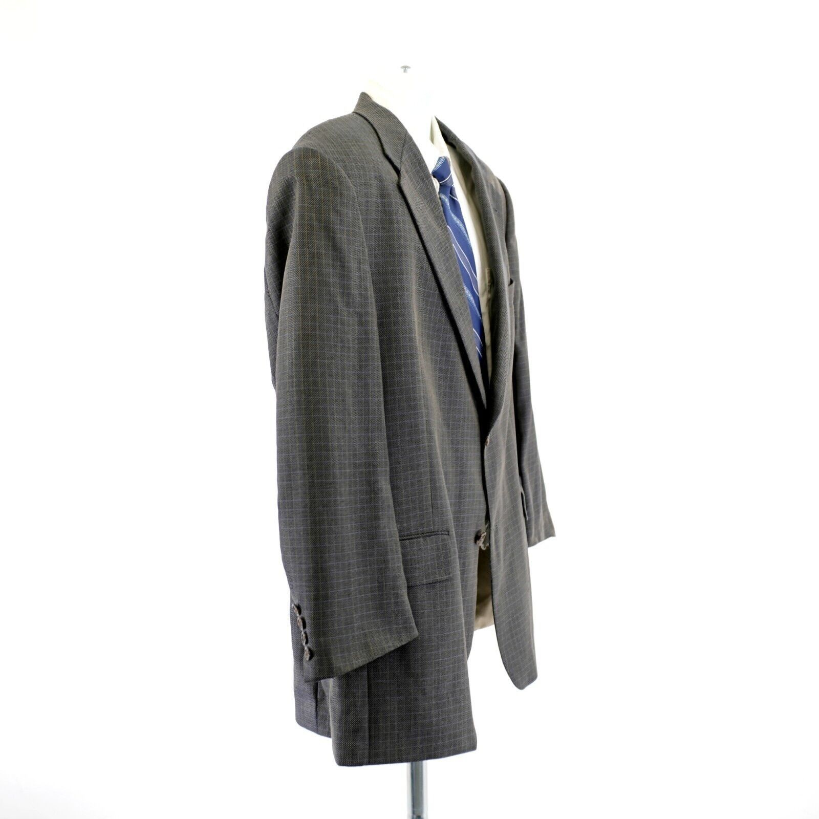 Hart Schaffner Marx Hart Schaffner Marx Thick Textured Wool Royal Navy Blue Tan Size 46R - 7 Thumbnail