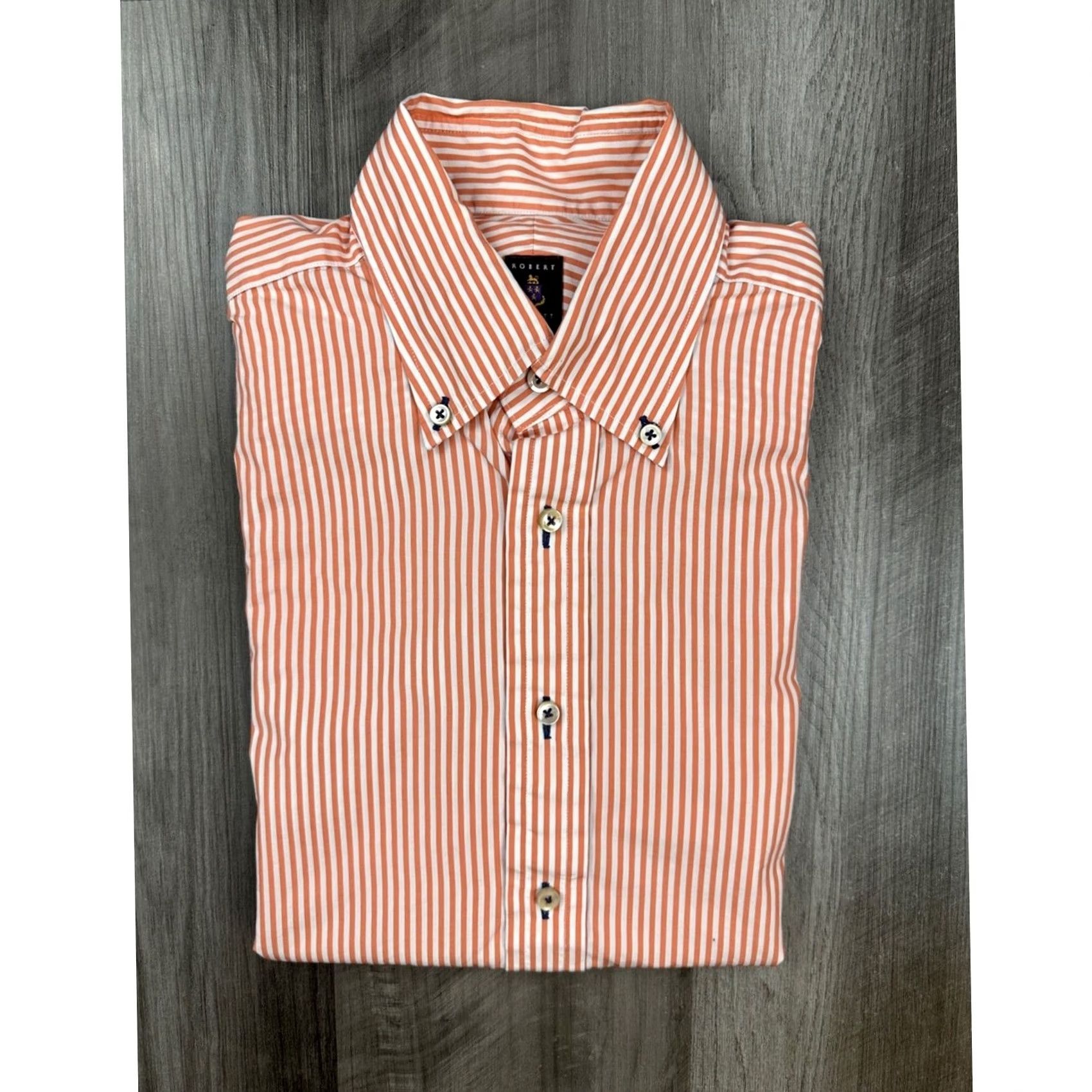 Robert Talbott Robert Talbott Estate Striped Long Sleeve Button Down Shirt Medium Men Orange Size US M / EU 48-50 / 2 - 2 Thumbnail