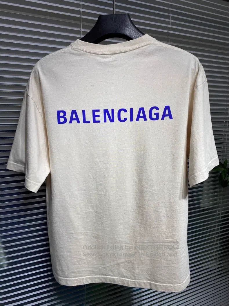 Balenciaga Balenciaga White Short Sleeve T-Shirt Loose Fit with Lette Size US S / EU 44-46 / 1 - 5 Thumbnail