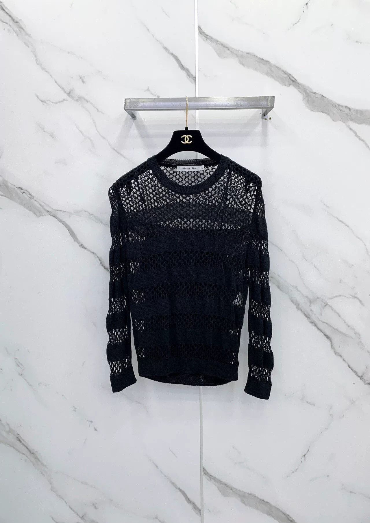 Dior Dior Black Openwork Knit Two-Piece Set Size M / US 6-8 / IT 42-44 - 1 Thumbnail