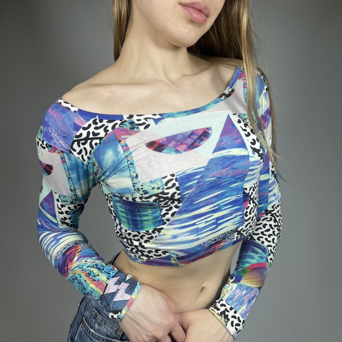 Japanese Brand Vintage Y2K Illustrated People Abstract 3D Print Longsleeve Size S / US 4 / IT 40 - 1 Thumbnail