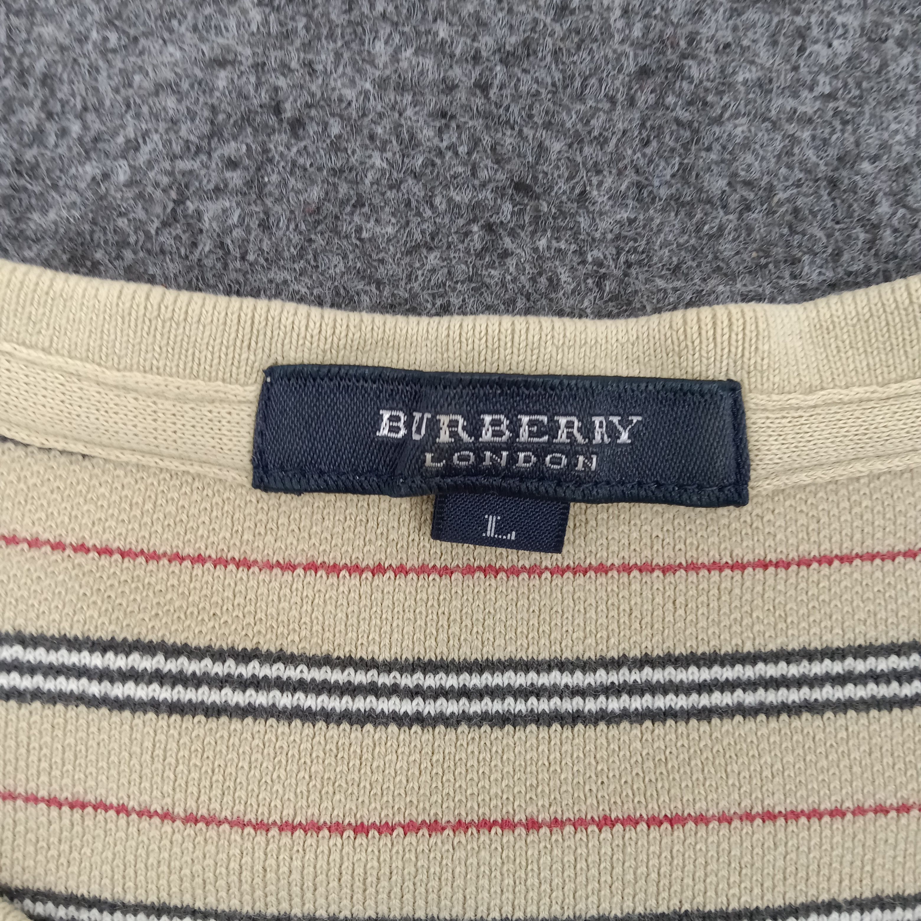 Burberry × Vintage Burberry London Striped Tshirt Size US L / EU 52-54 / 3 - 3 Thumbnail