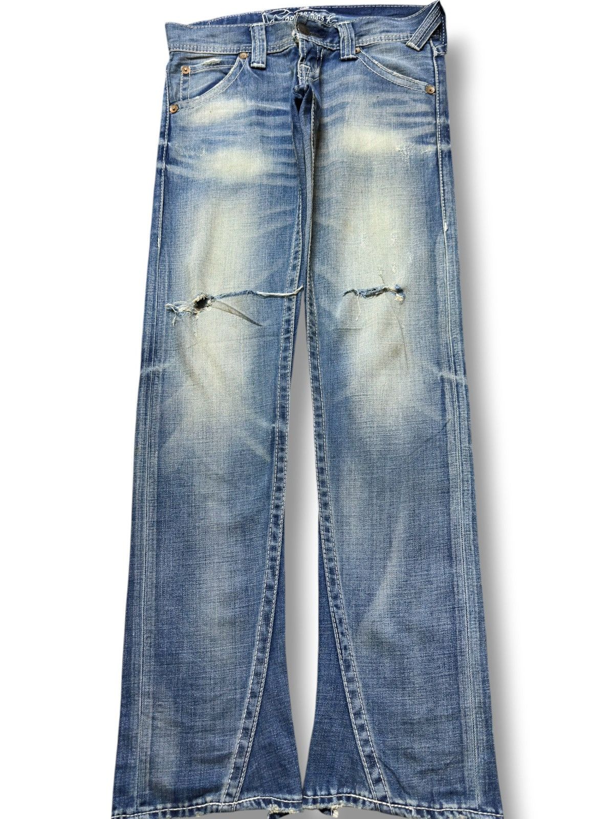 Romeo Gigli Vintage Rodeo Crown Flare Mudwash Ripped Distressed Denim Size US 29 - 1 Thumbnail