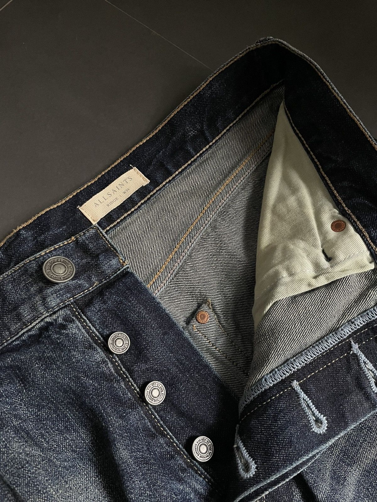 Japanese Brand Allsaints Baggy Washed Distressed Denim Faded Jeans Y2k Size US 34 / EU 50 - 9 Thumbnail