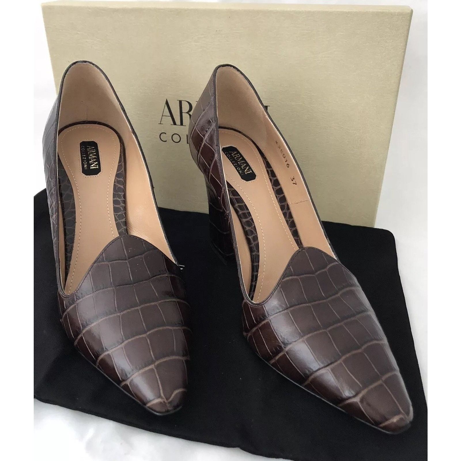 Armani Collezioni Armani Collezioni Women High Heel Leather Shoes 7 US X5E016 Size US 7 / IT 37 - 2 Thumbnail