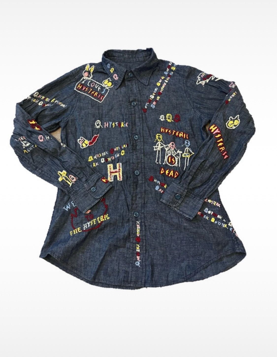 Hysteric Glamour Hysteric Glamour Rock Embroidered Bunny Denim Shirt Size ONE SIZE - 1 Thumbnail